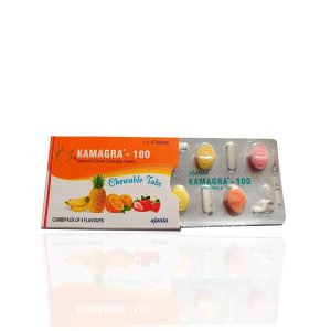 Kamagra Chewable 100 mg Ajanta Pharma emballage du médicament